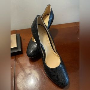 Cole Haan snakeskin black heels pumps 8 1/2